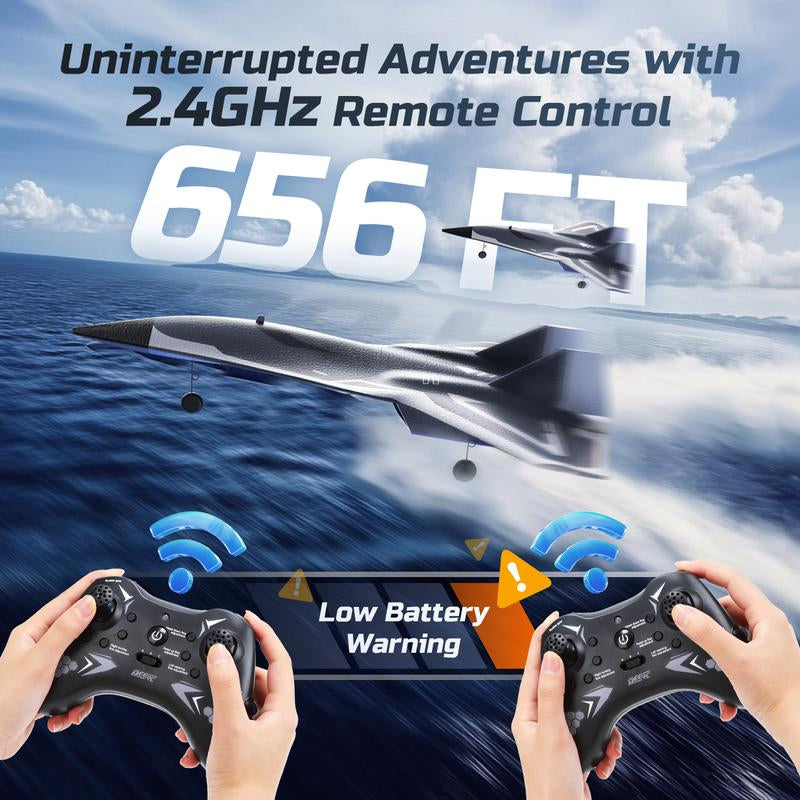 DEERC SR72 Stunt RC Plane 3D Inverted Flips Twin Ducted Fans 3 Modes (Beginner/Pro) 30Min Flight 2 Batteries Crash-Resistant Drone (RTF 2.4Ghz)