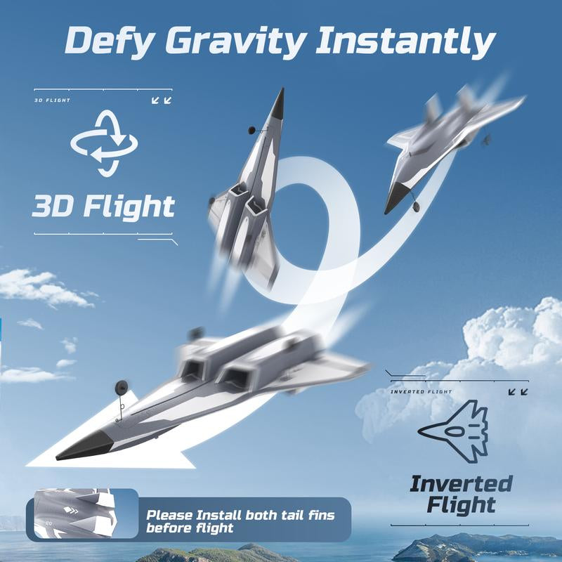 DEERC SR72 Stunt RC Plane 3D Inverted Flips Twin Ducted Fans 3 Modes (Beginner/Pro) 30Min Flight 2 Batteries Crash-Resistant Drone (RTF 2.4Ghz)
