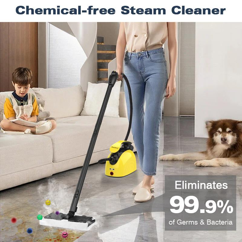 Steam Cleaner, Handheld Steamer with 21 Accessories, 248°F High-Temperature Steam for Floors, Grout, Tiles, Carpet, Cars - Portable 1.08L Tank, Child Lock, Chemical-Free Cleaning for Various Surfaces Household Items