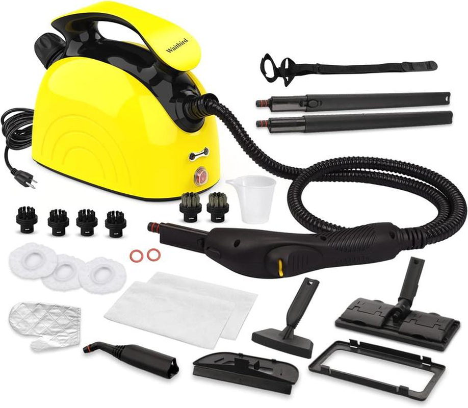 Steam Cleaner, Handheld Steamer with 21 Accessories, 248°F High-Temperature Steam for Floors, Grout, Tiles, Carpet, Cars - Portable 1.08L Tank, Child Lock, Chemical-Free Cleaning for Various Surfaces Household Items