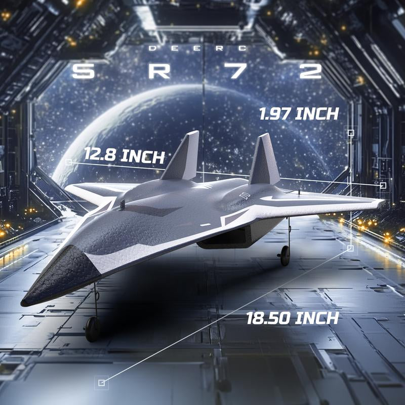 DEERC SR72 Stunt RC Plane 3D Inverted Flips Twin Ducted Fans 3 Modes (Beginner/Pro) 30Min Flight 2 Batteries Crash-Resistant Drone (RTF 2.4Ghz)