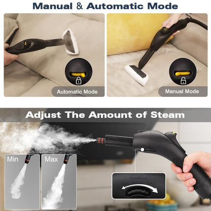 Steam Cleaner, Handheld Steamer with 21 Accessories, 248°F High-Temperature Steam for Floors, Grout, Tiles, Carpet, Cars - Portable 1.08L Tank, Child Lock, Chemical-Free Cleaning for Various Surfaces Household Items
