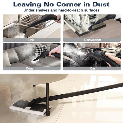 Steam Cleaner, Handheld Steamer with 21 Accessories, 248°F High-Temperature Steam for Floors, Grout, Tiles, Carpet, Cars - Portable 1.08L Tank, Child Lock, Chemical-Free Cleaning for Various Surfaces Household Items