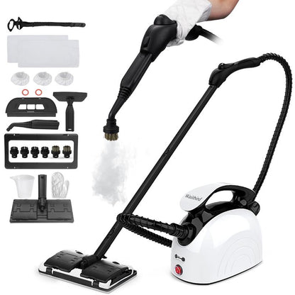 Steam Cleaner, Handheld Steamer with 21 Accessories, 248°F High-Temperature Steam for Floors, Grout, Tiles, Carpet, Cars - Portable 1.08L Tank, Child Lock, Chemical-Free Cleaning for Various Surfaces Household Items
